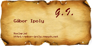 Gábor Ipoly névjegykártya